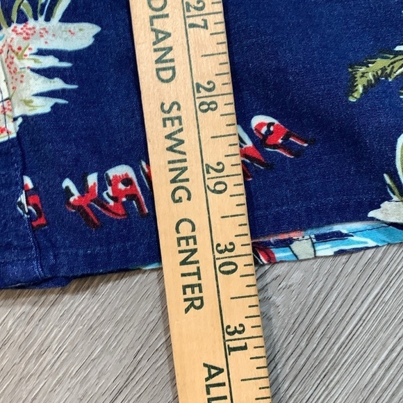 Big Dogs Hawaiian Big Kahuna All Over Print Navy Short Sleeve Button Up Shirt - Picture 9 of 12